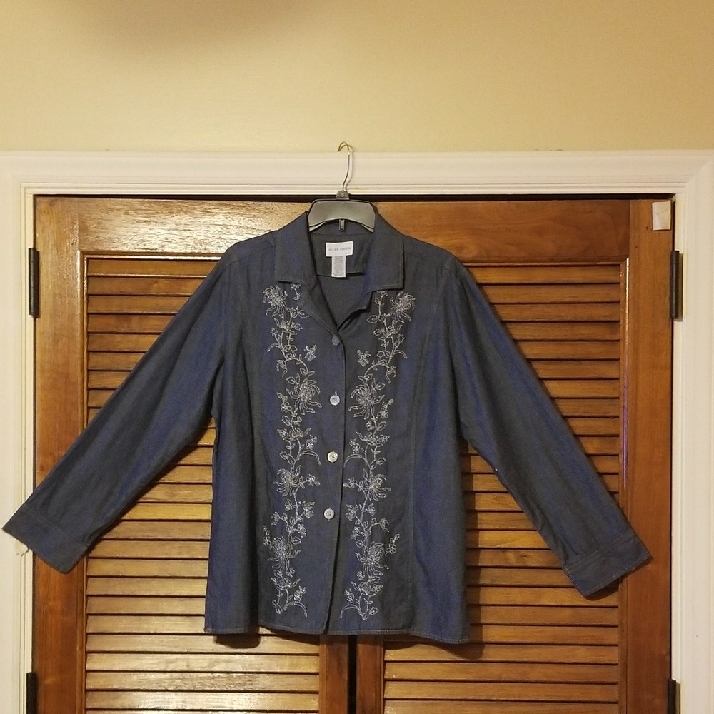 Denim Shirt with Silver Design Size XL